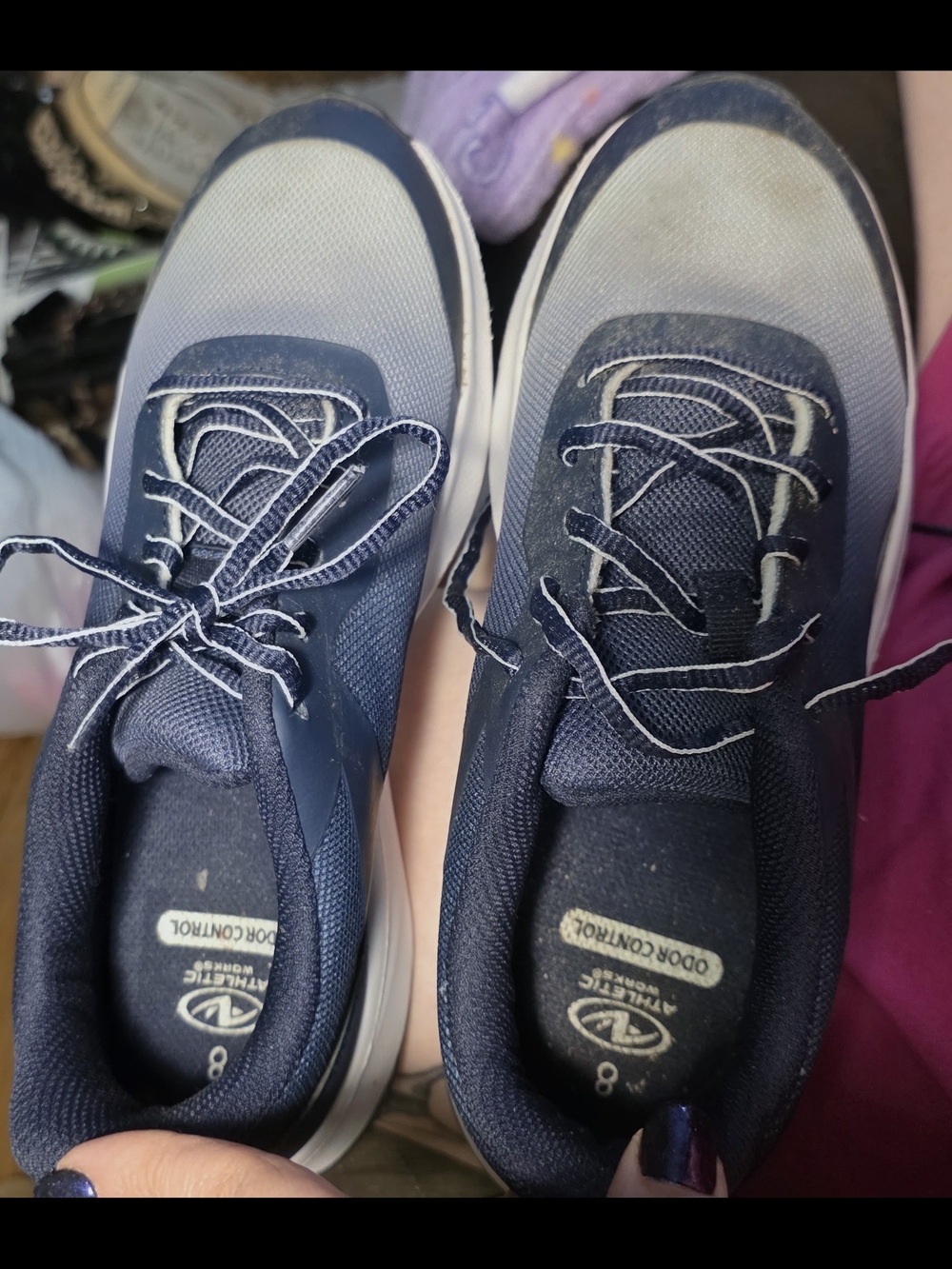 Athletic Works Women's Black & Gray Athletic Sneakers Size 8